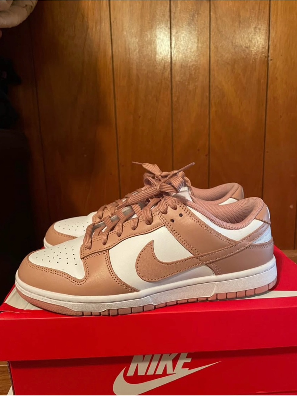 Nike Dunk Low in White and Blush Pink